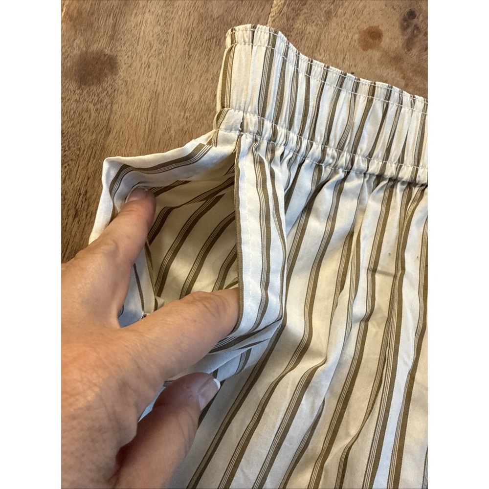 rowie the label Organic Cotton Striped White Brown Boxer shorts size M - Picture 2 of 8